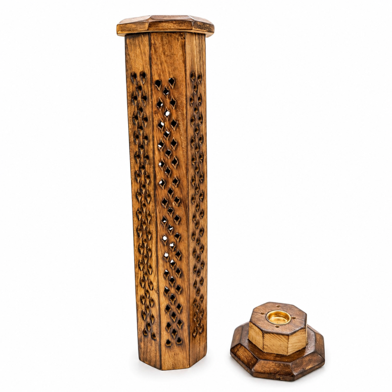 Ξύλινη Θυμιατοθήκη Πύργος 4 Θέσεων Και Κώνου