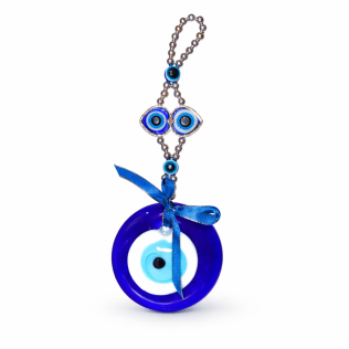 Γούρι Τοίχου Μάτι με Φιόγκο – Προστασία & Ευλογία με Στυλ