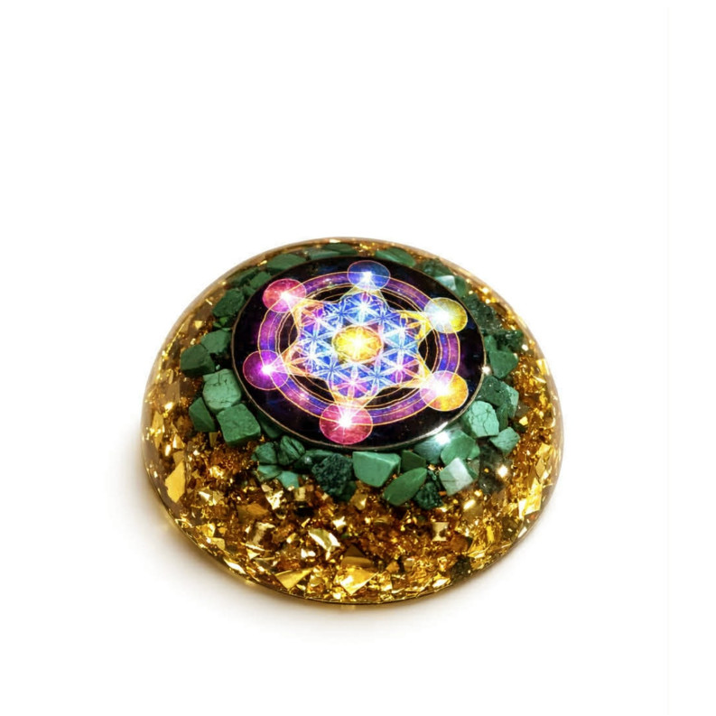 Μίνι Οργονίτης Μαλαχίτη με Σύμβολο Μετατρον